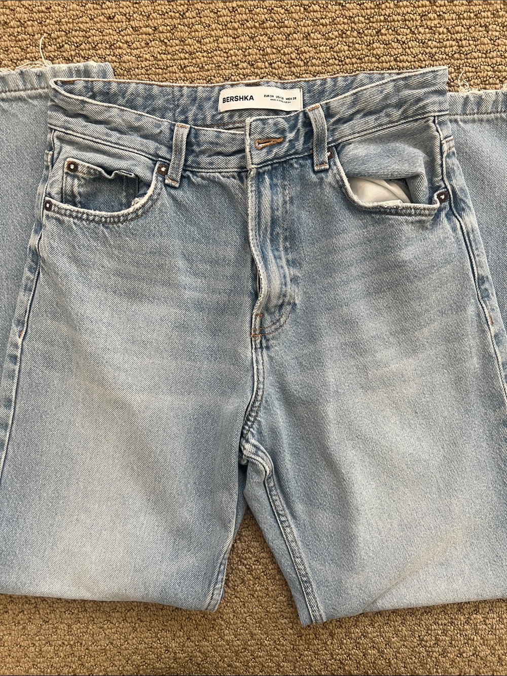 Bershka Light Wash Relaxed Jeans